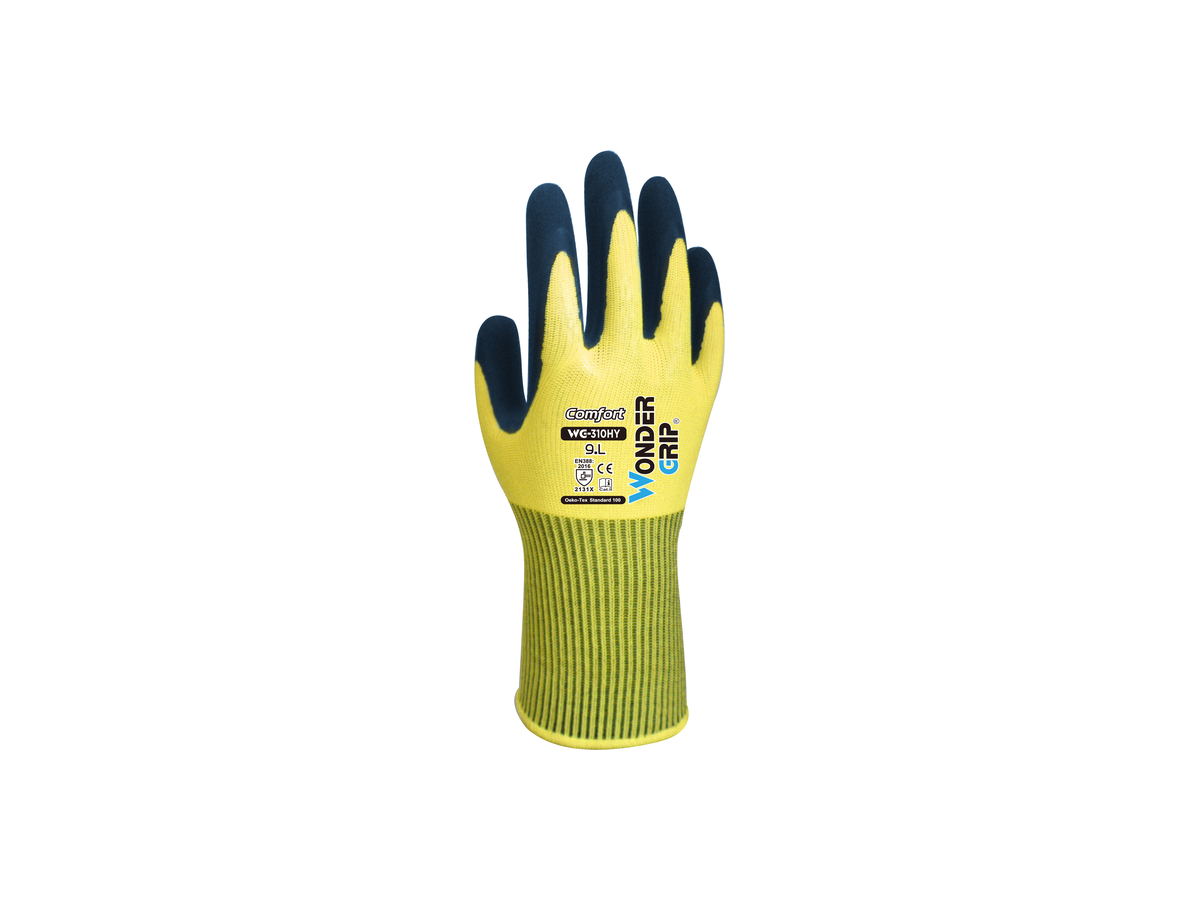 Wonder Grip Comfort Handschuh - hi-vis gelb