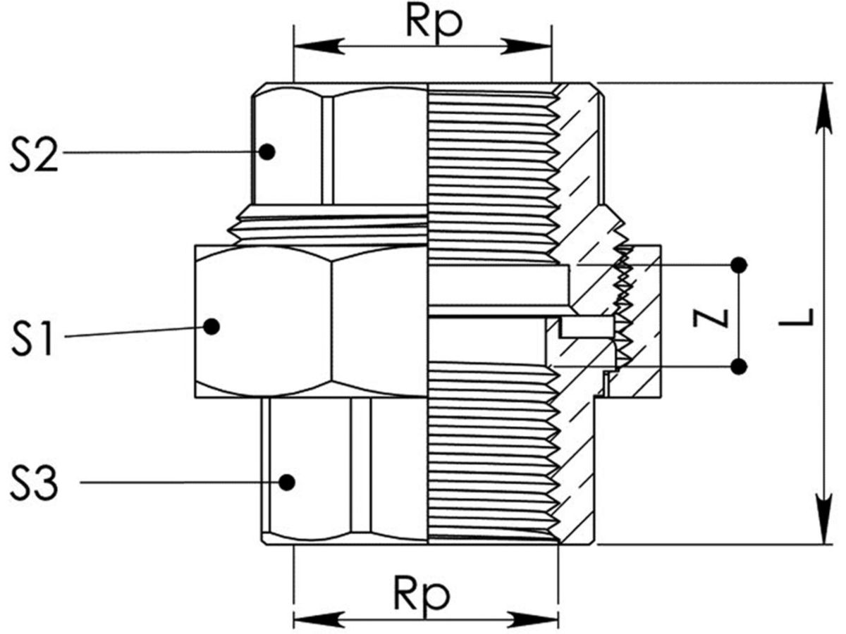 Verschraubung Rotguss