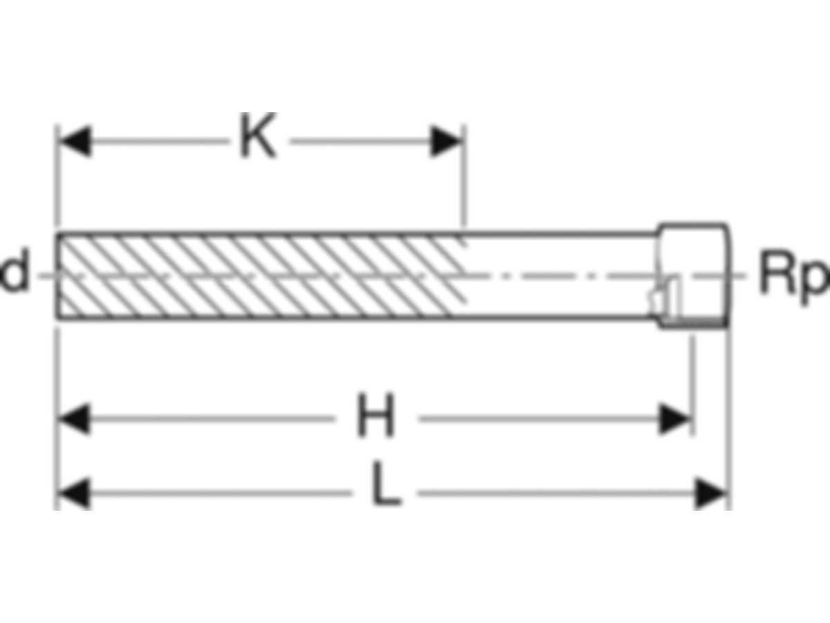 MPF-Übergang mit Steckende 22-1/2" - mit IG Inox