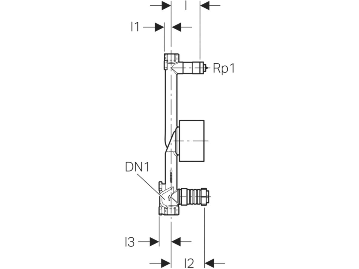 Geberit Duofix-Wasserzählerstrecke 3/4" - Kompakteinheit