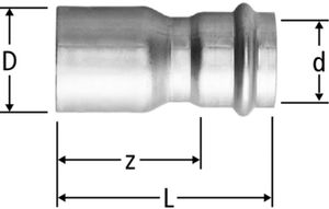 Optipress-Inox-Reduktion - mit Einsteckende