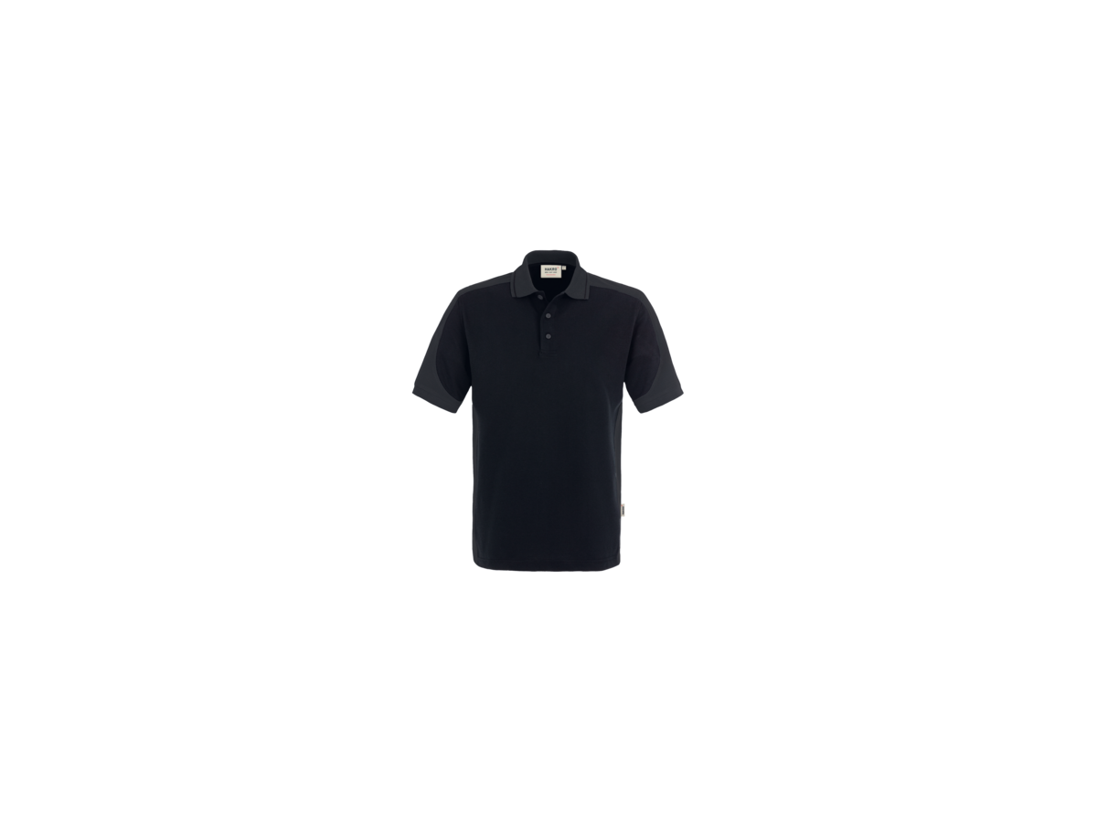 Poloshirt Contr. Perf. 5XL schwarz/anth. - 50% Baumwolle, 50% Polyester, 200 g/m²
