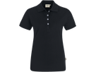 Damen-Poloshirt Stretch Gr. S, schwarz - 94% Baumwolle, 6% Elasthan, 190 g/m²