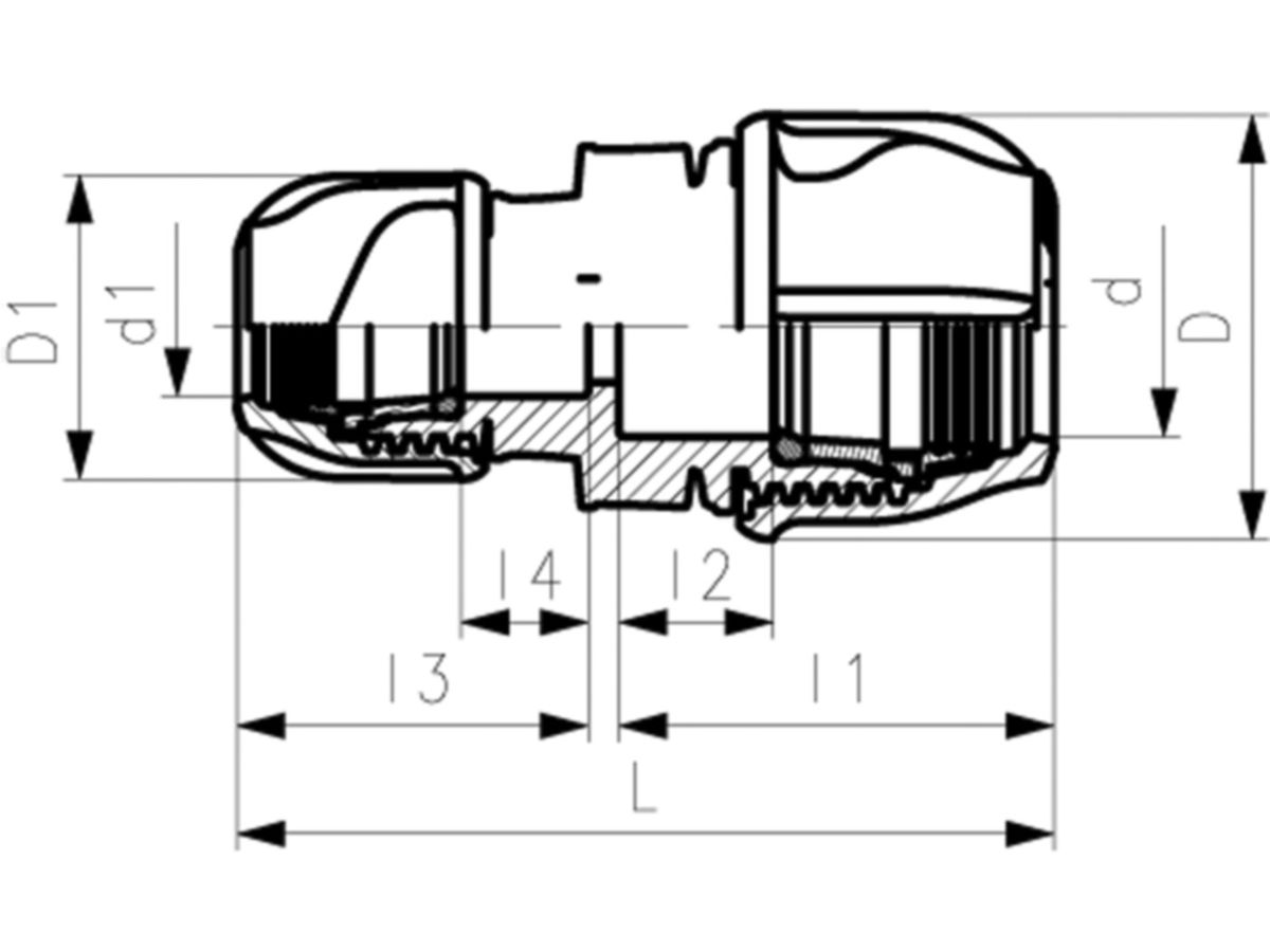 +GF+ iJoint Klemmverbinder PP NBR - Kupplung reduziert PN16 d32-d25 mm