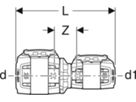 Geberit Reduktionen - FlowFit d1 Ø 63 / d Ø 75 mm