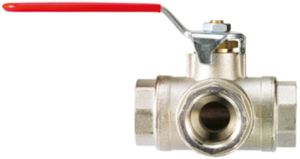 3-Weg-Kugelhahnen 70/71  1/4" - schaltweg 270°C T-Bohrung, Griff rot
