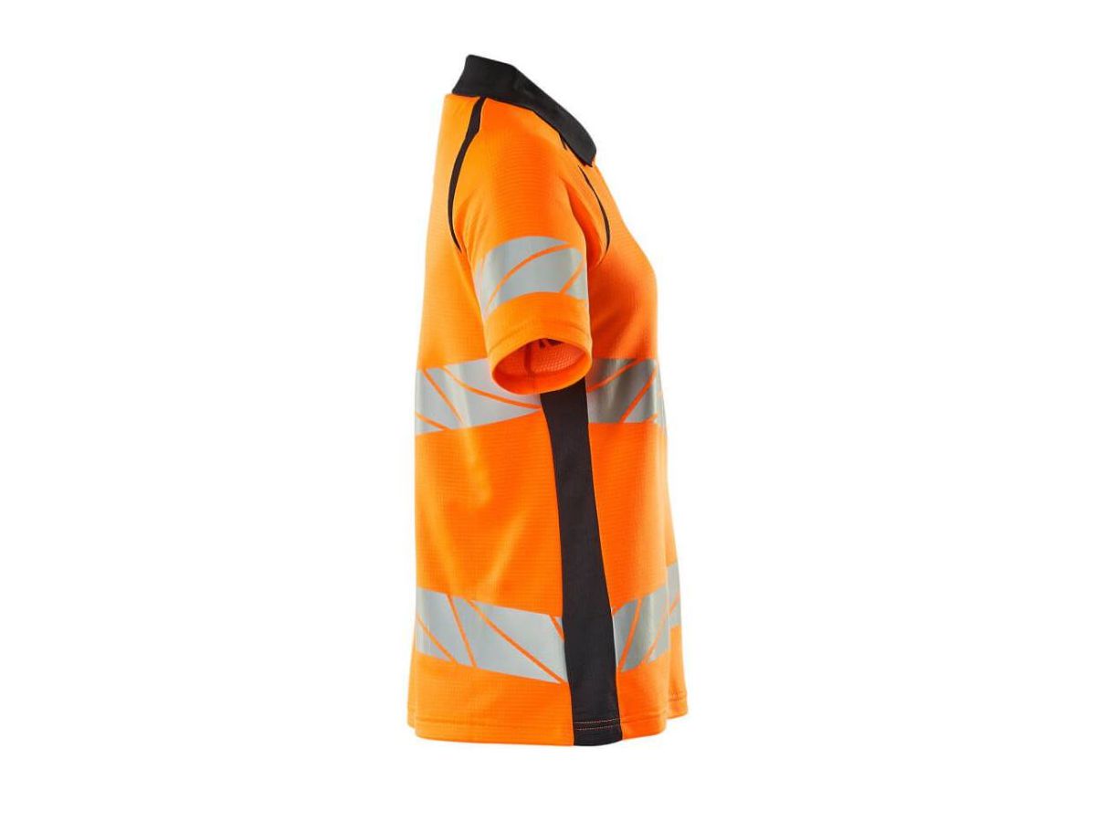 Polo-Shirt, Damenpassform, Gr. S ONE - hi-vis orange/schwarzblau, 50%PES/50%BW