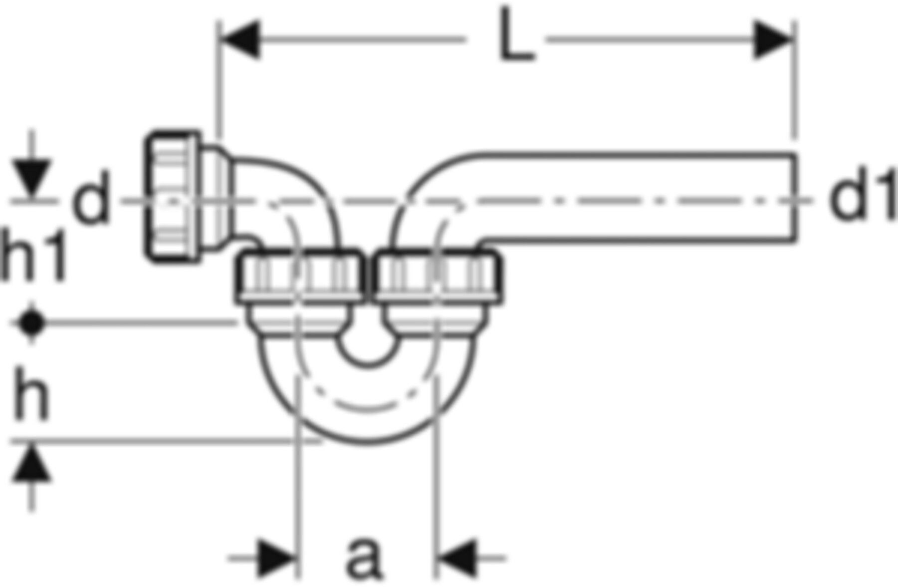 Geberit PE Sifon, waagrecht/waagrecht