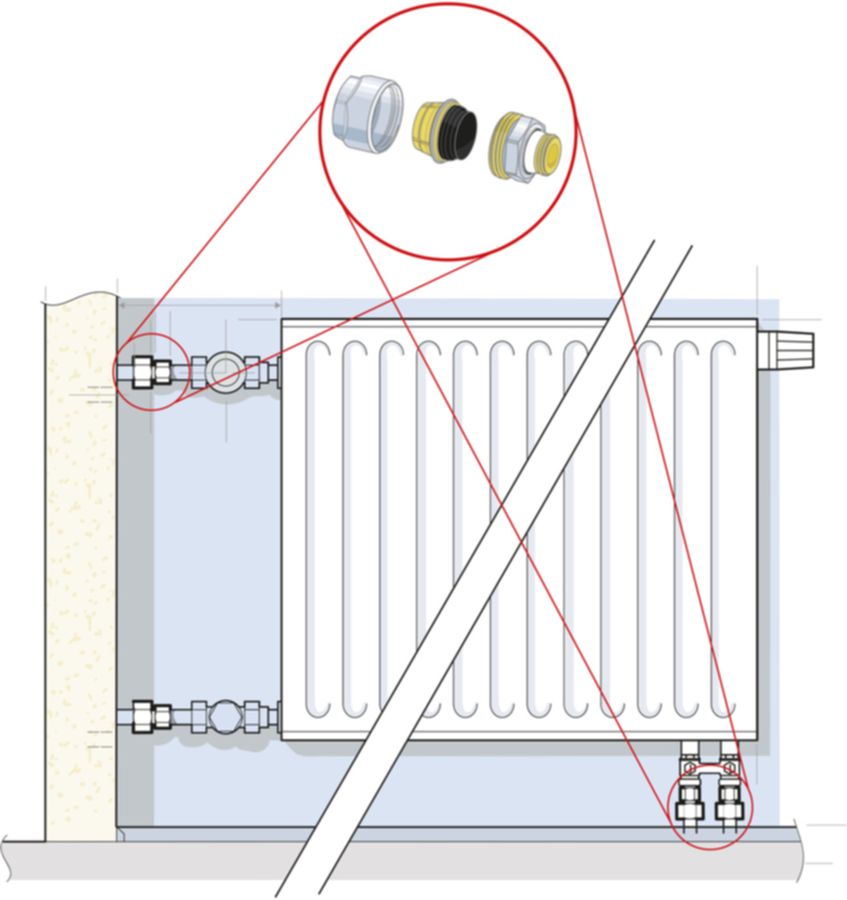 Schwarzrohradapter Simplex PLUS - mit AG und Gewindeeinschneiddichtung