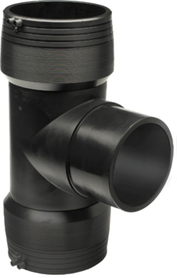 T-Stück 90° egal PE 100 S-5 SDR 11 - 5 bar Gas / 16 bar Wasser
