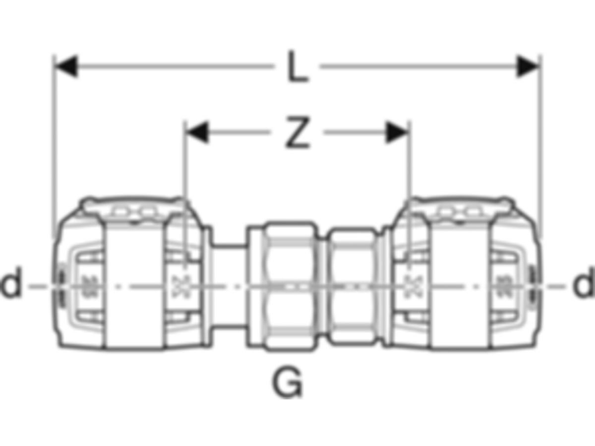 Geberit Verschraubungen - FlowFit G 3/4 Zoll / d Ø 25 mm