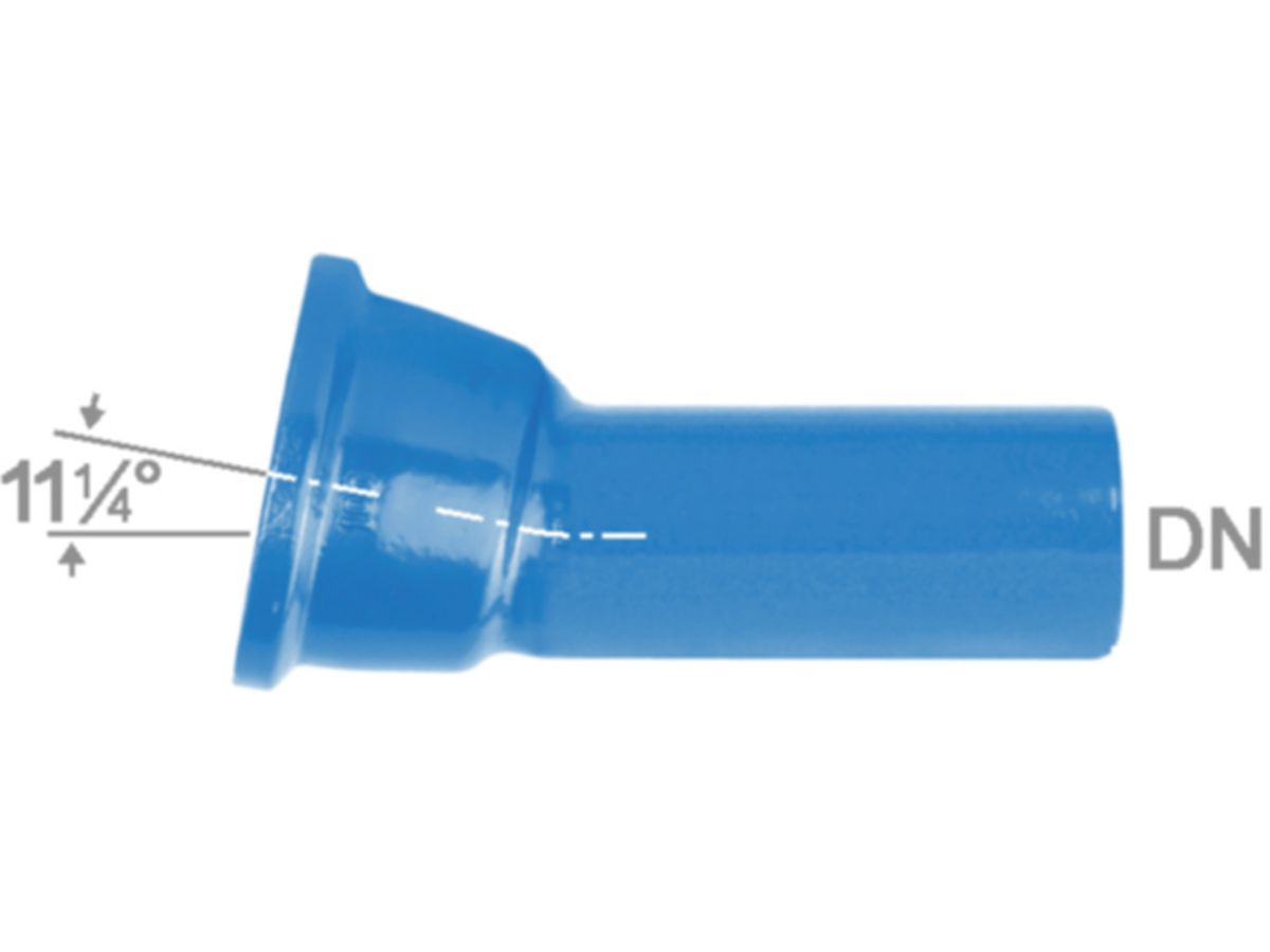 Hochdruckguss Bogen 11° - Fig. 2825, Steckmuffe und Spitzende