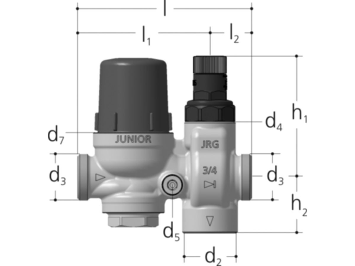 Sicherheitsgruppe JRG JUNIOR PN16 - ohne Verschraubungen