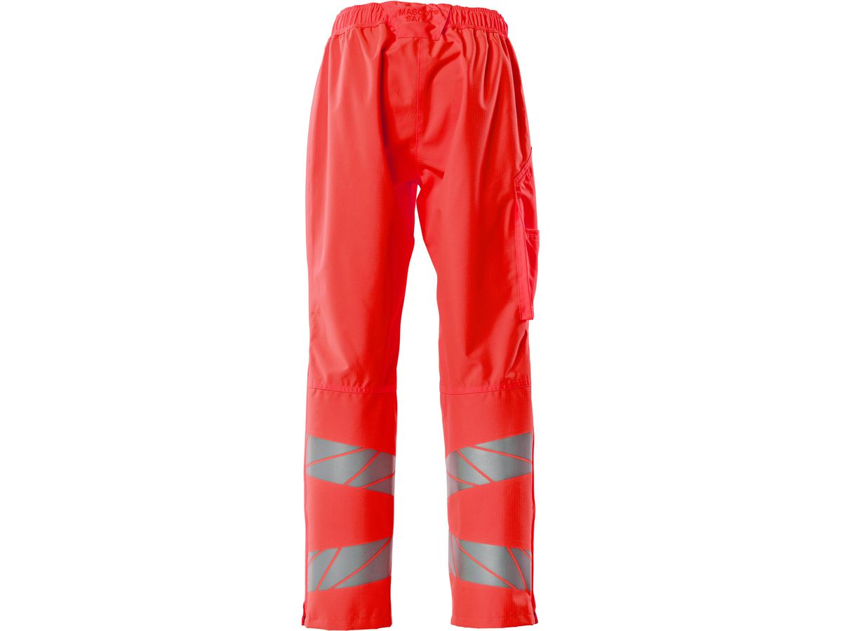 Überziehhose, Gr. 2XL - hi-vis rot, mit leichtem Futter