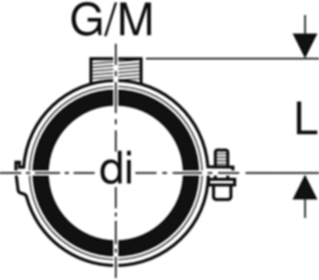 Silent Rohrschelle mit Dämmeinlage - M10 x 1/2"