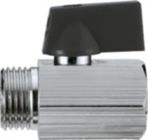 IVR Kugelhahnen mini Typ 928 1/4" mit AG - Aus Mess.vern. mit Hebel schwarz Kst.