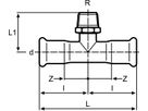 T-Stück mit AG C-Stahl T 90° - Eurotubi