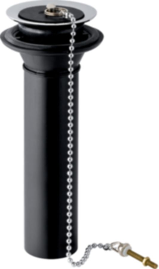 Geberit PE Anschlussstutzen für Sifon - Ablaufsieb, verchromt, Stopfen, Kette