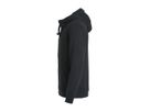 CLIQUE BASIC Hoody Full Zip kelly black - Gr.XL 80% Polyest. 20% Baumw. 300 g/m2