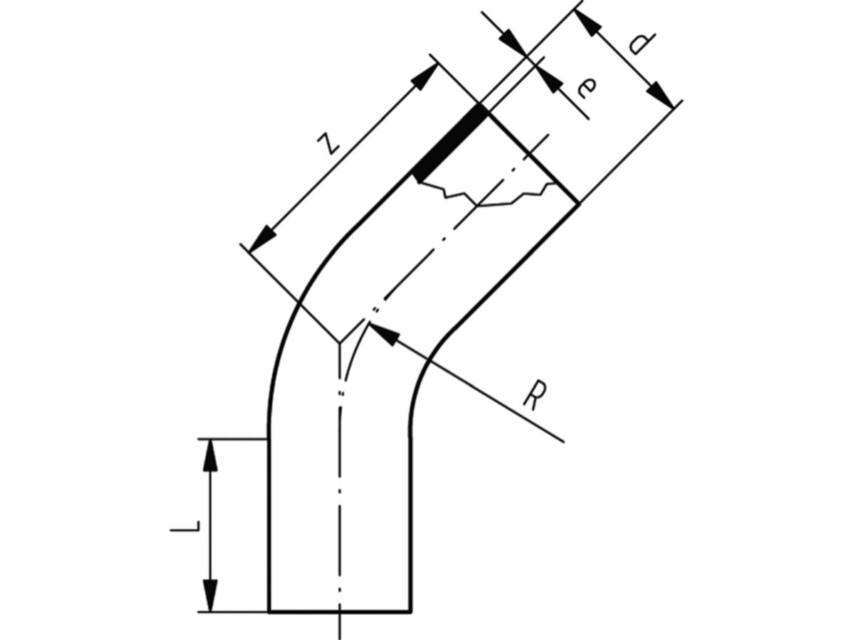 Bogen HDPE PE100 45° S-5  90 mm