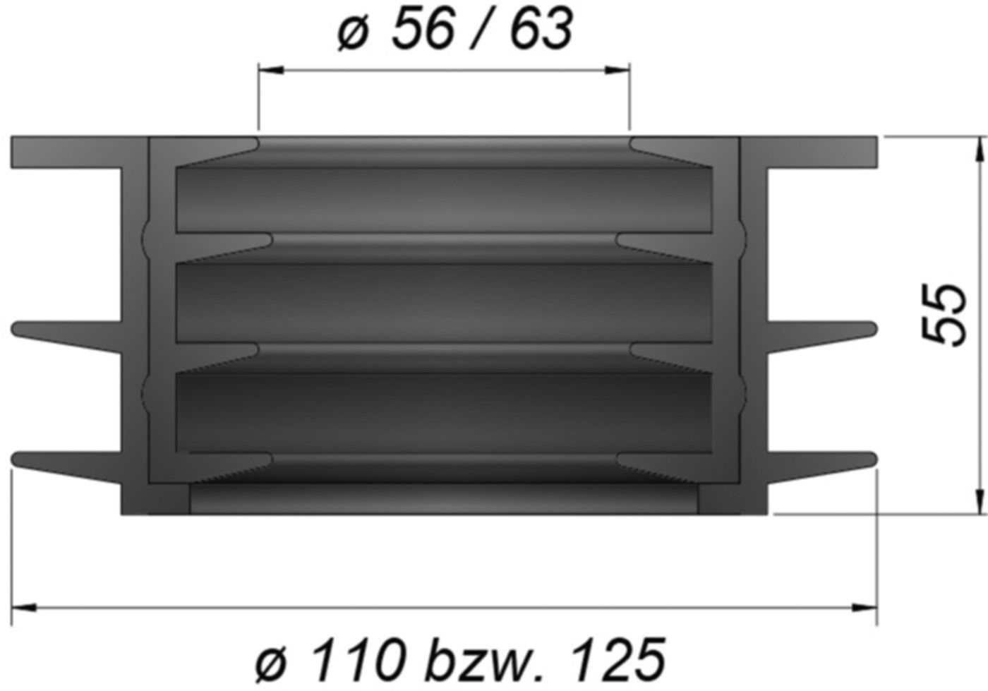 Übergangsadapter - Universal für 56/63 mm