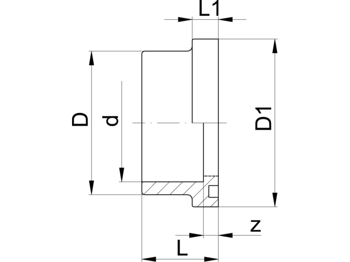 Bundbuchsen GF+ PVC-U PN16 d16 - Dichtfläche mit Nut metrisch