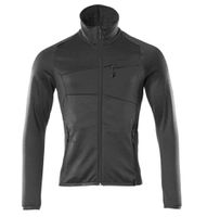 Fleecepullover Microfleecejacke, Gr. 2XL - schwarz, mit Reissverschluss
