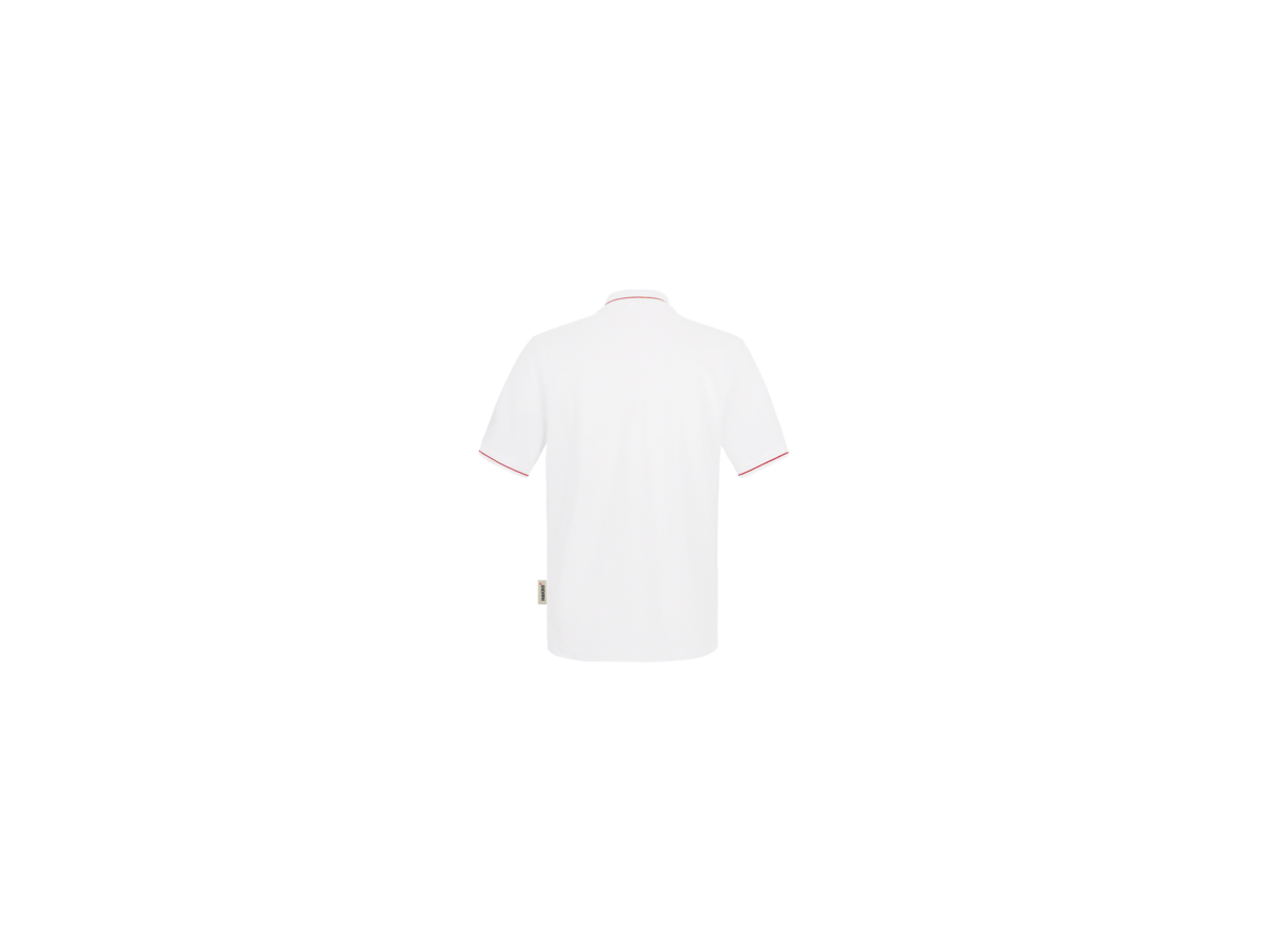Poloshirt Casual Gr. XS, weiss/rot - 100% Baumwolle