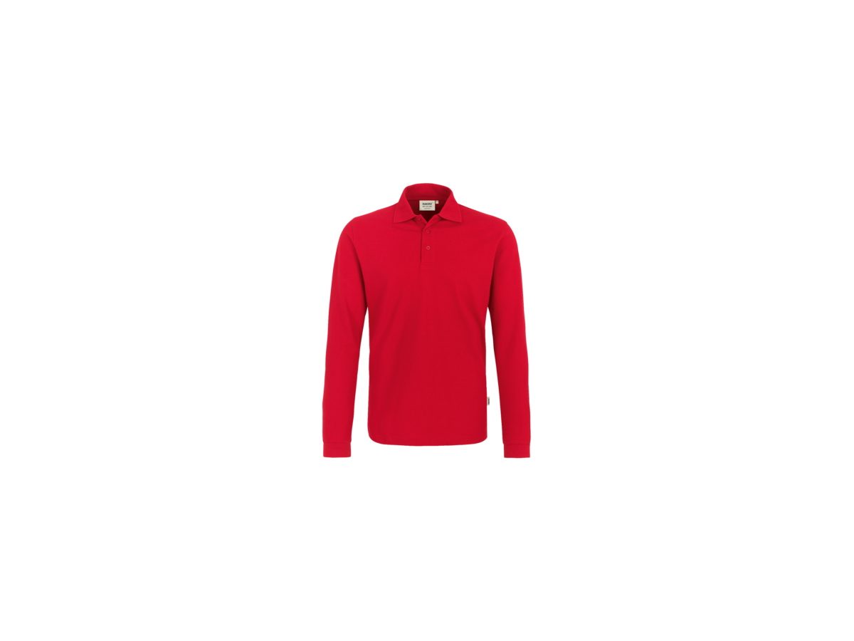 Longsleeve-Poloshirt Classic Gr. XS, rot - 100% Baumwolle, 220 g/m²