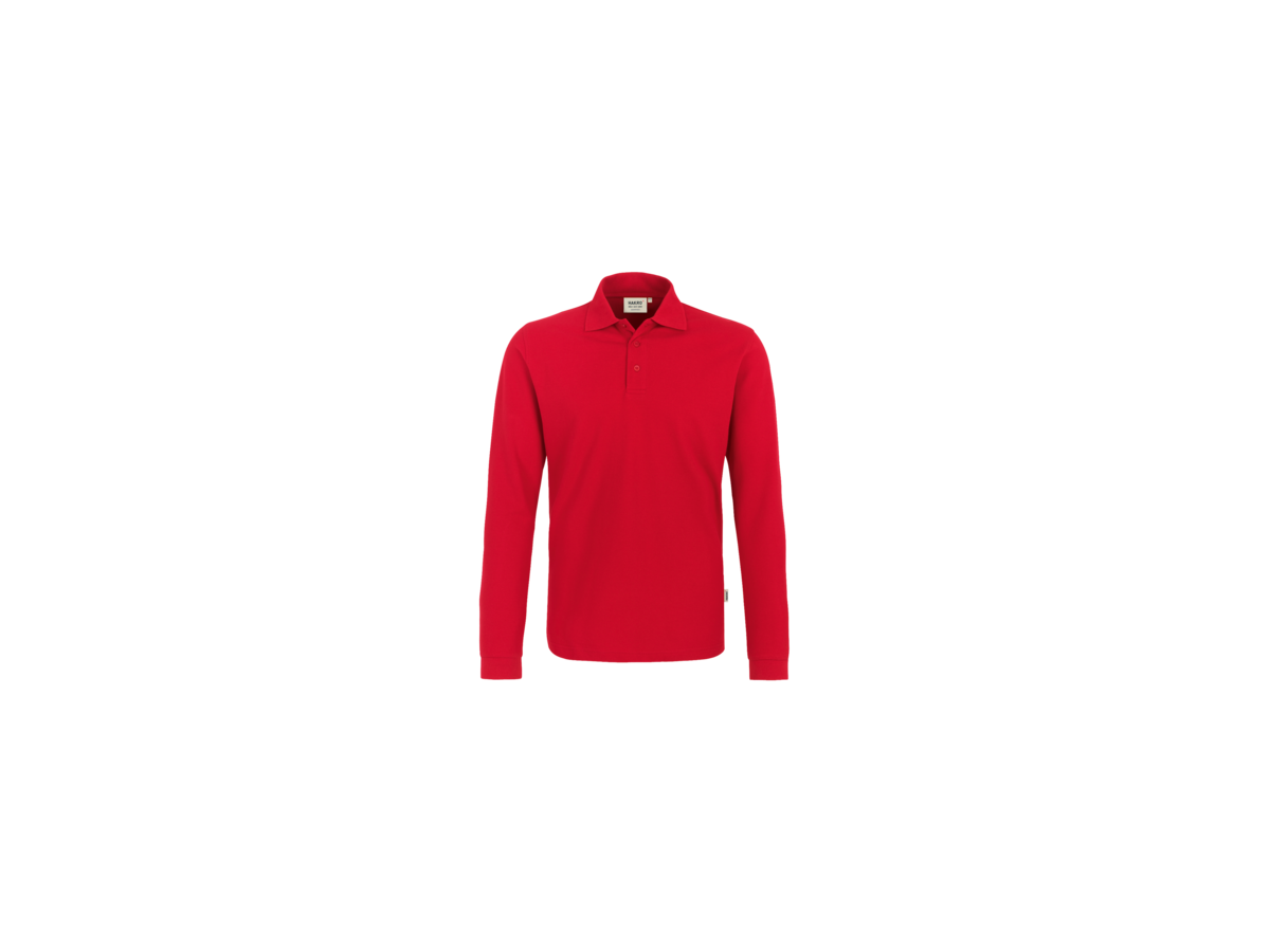 Longsleeve-Poloshirt Classic 3XL rot - 100% Baumwolle, 220 g/m²