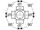 Geberit PE Mehrfach-Abzweig  90° - 4-teilig