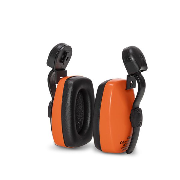 CLIPTON Kapselgehörschutz orange mit - Kunststoffbügel für Schutzhelmmontage