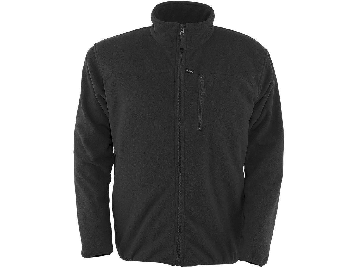 Austin Fleecejacke schwarz Gr. XL - 100% PES 310G mit Wetterschutzleiste