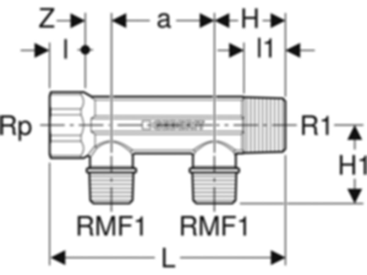 Verteiler mit Gewindeanschluss - GEBERIT FlowFit