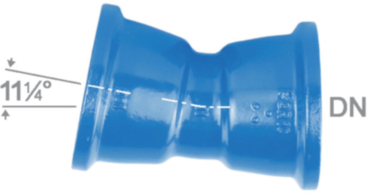 Hochdruckguss Bogen 11° 2 Steckmuffen - Fig. 2825A