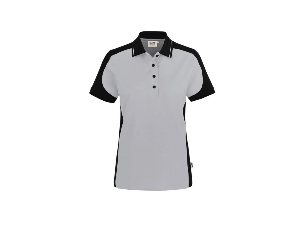 Poloshirt Mikralinar Contrast Gr. L - titan/schwarz