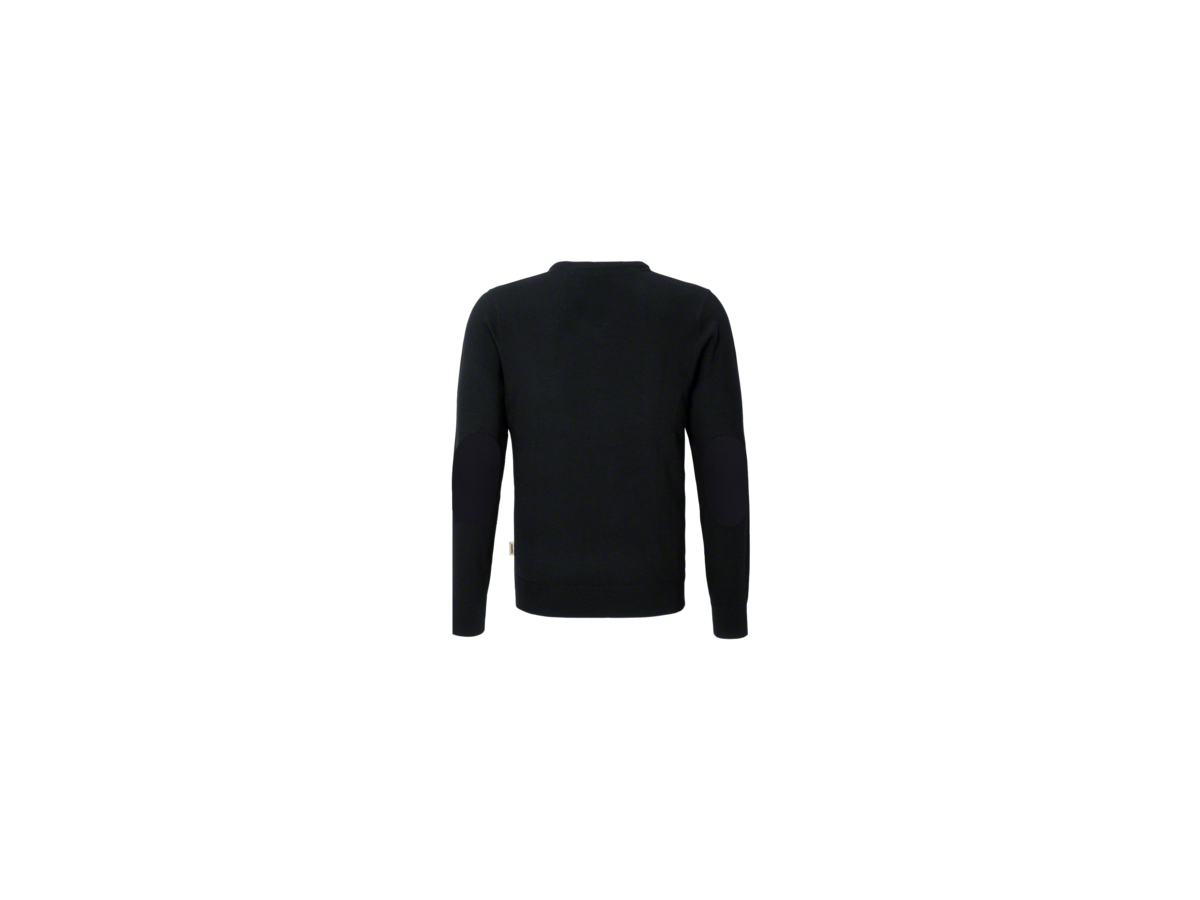 V-Pullover Merino Wool Gr. L, schwarz - 100% Merinowolle