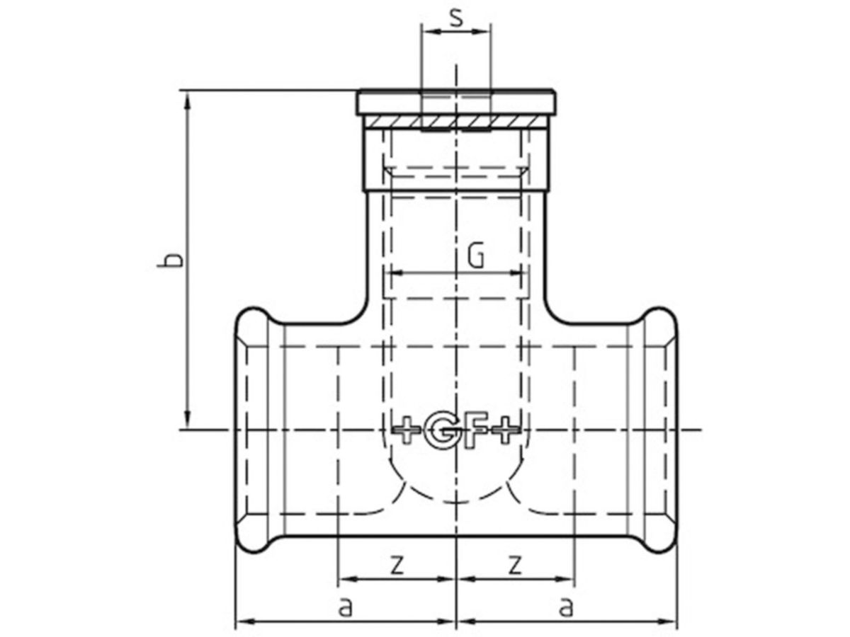 Reguliermuffe +GF+ schw. 599a 11/4"