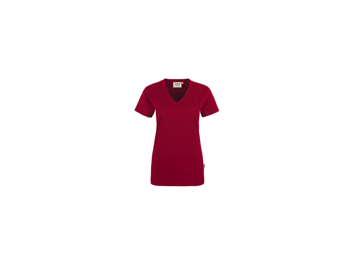 Damen-V-Shirt Classic Gr. S, weinrot - 100% Baumwolle, 160 g/m²