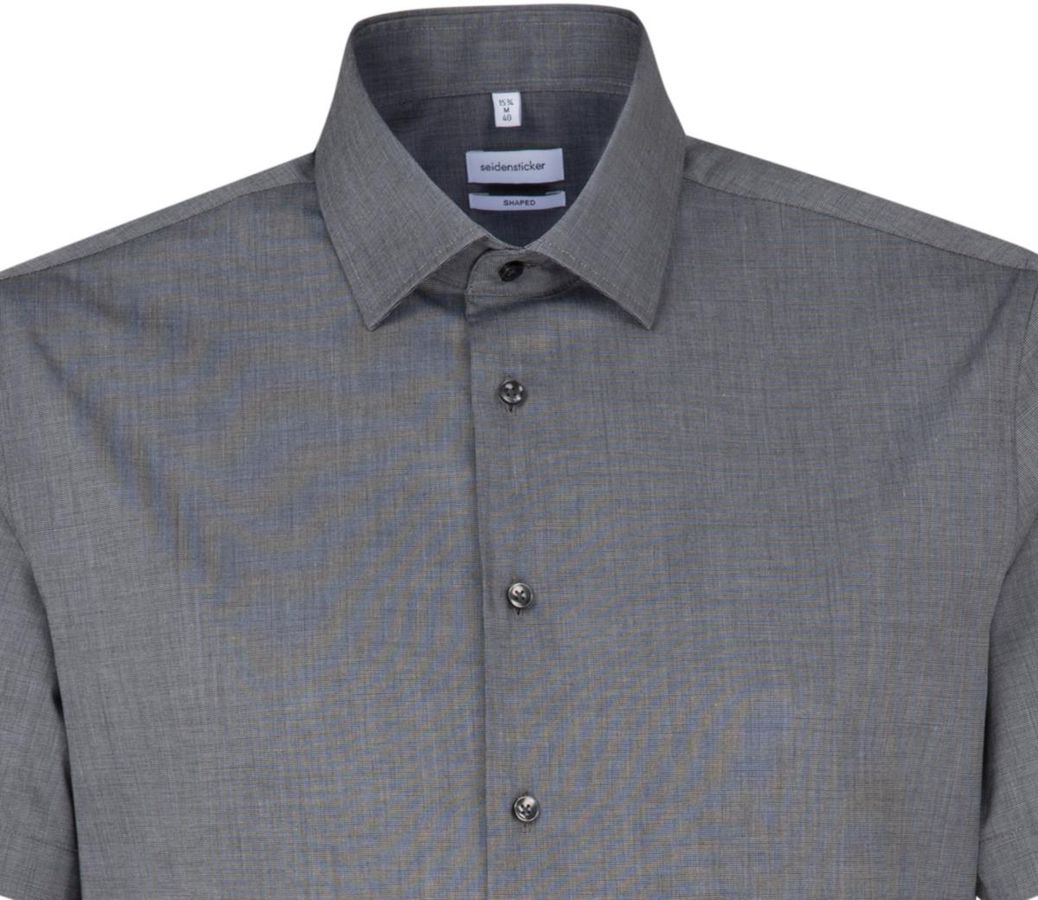 Business Kent Hemd MEN 1/2 gewebt Gr. 37 - anthrazit 100% CO