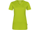 Damen-V-Shirt COOLMAX Gr. S, kiwi - 100% Polyester, 130 g/m²