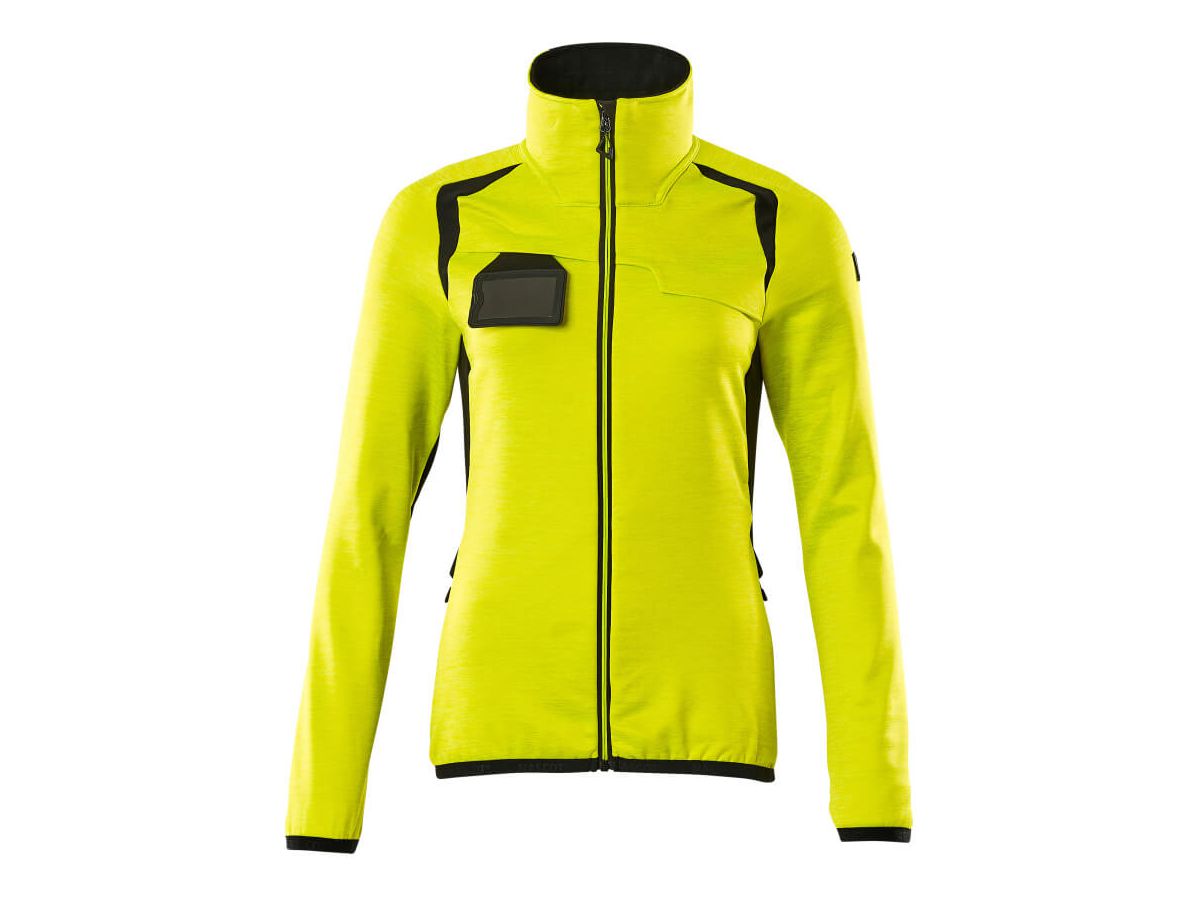 Fleecepullover mit Reissverschl. Gr. XL - hi-vis gelb/schwarz