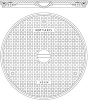 Schachtabdeckung Fig. 27R, 50kN - Handgriff/Uni-Griff, Riegelverschluss