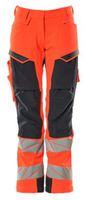 Hose mit Knietaschen, Stretch, Gr. 76C38 - hi-vis rot/schwarzblau