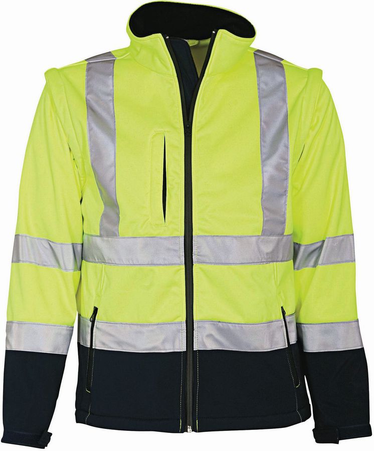 ELKA Softshell Jacke gelb Gr. 2XL - abzippbare Ärmel,Twill mit fleece