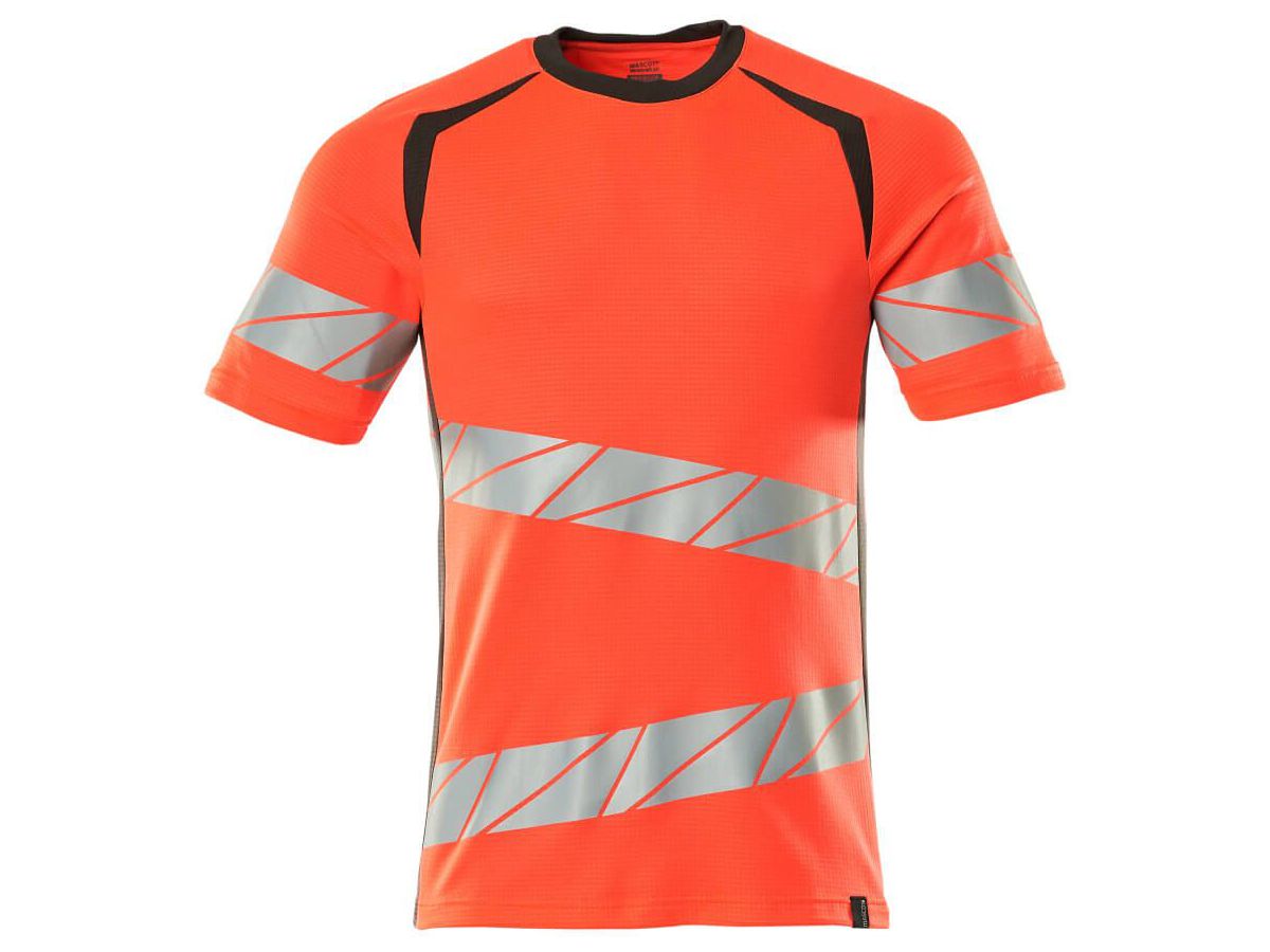 T-Shirt Premium zweifarbig, Gr. SO - hi-vis rot/dunkelanthrazit