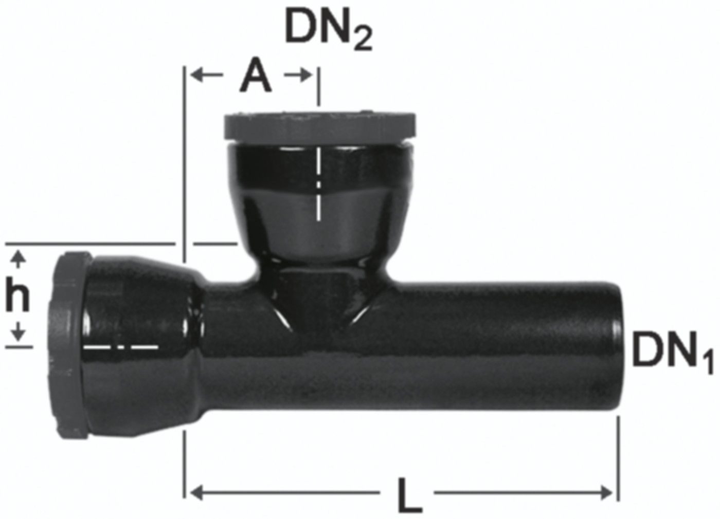 Schraubmuffen-T 2 Muffen/ 1 Spitzende - Fig. 2350