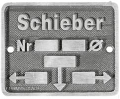 Schiebertafel Nr.30 Text "Schieber" - verkehrsblau (RAL5017) (Bega) 130x105mm