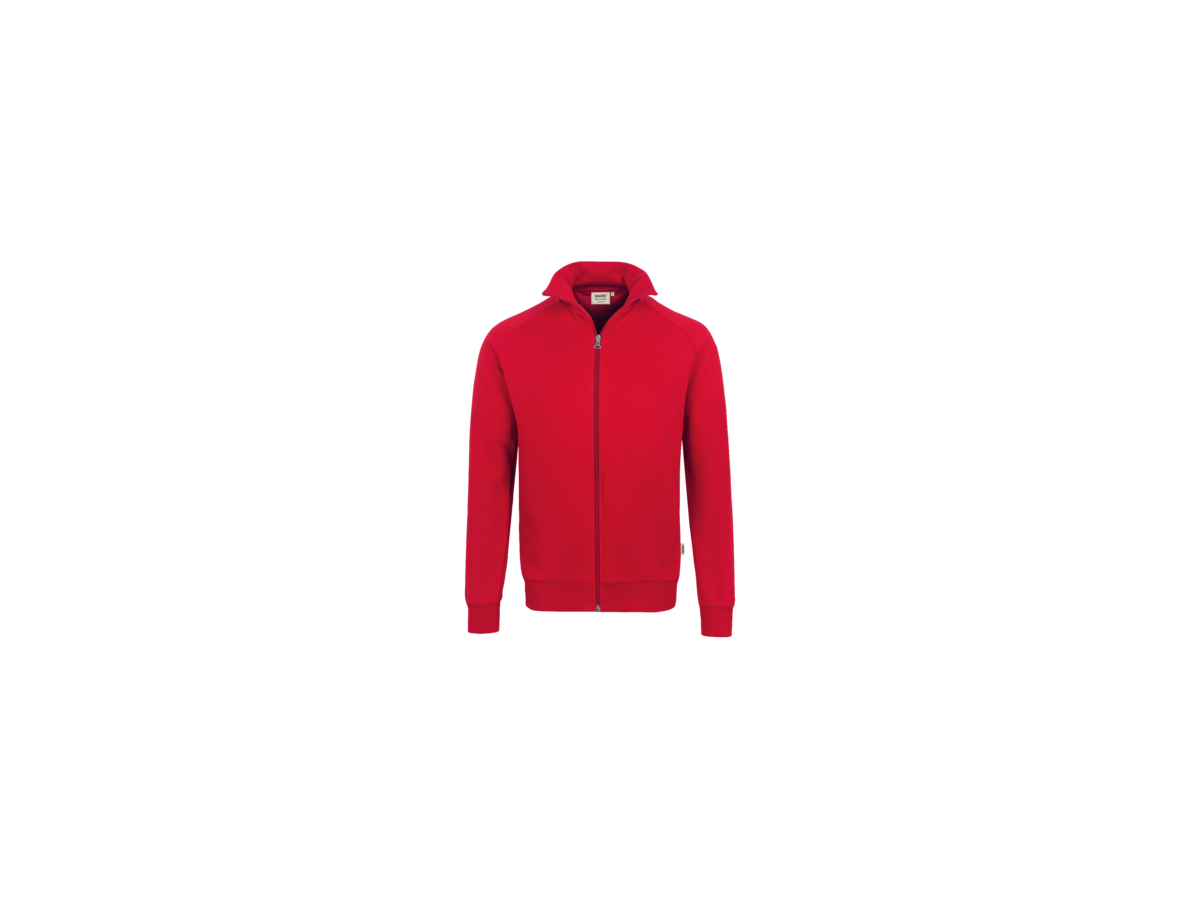 Sweatjacke College Gr. L, rot - 70% Baumwolle, 30% Polyester, 300 g/m²