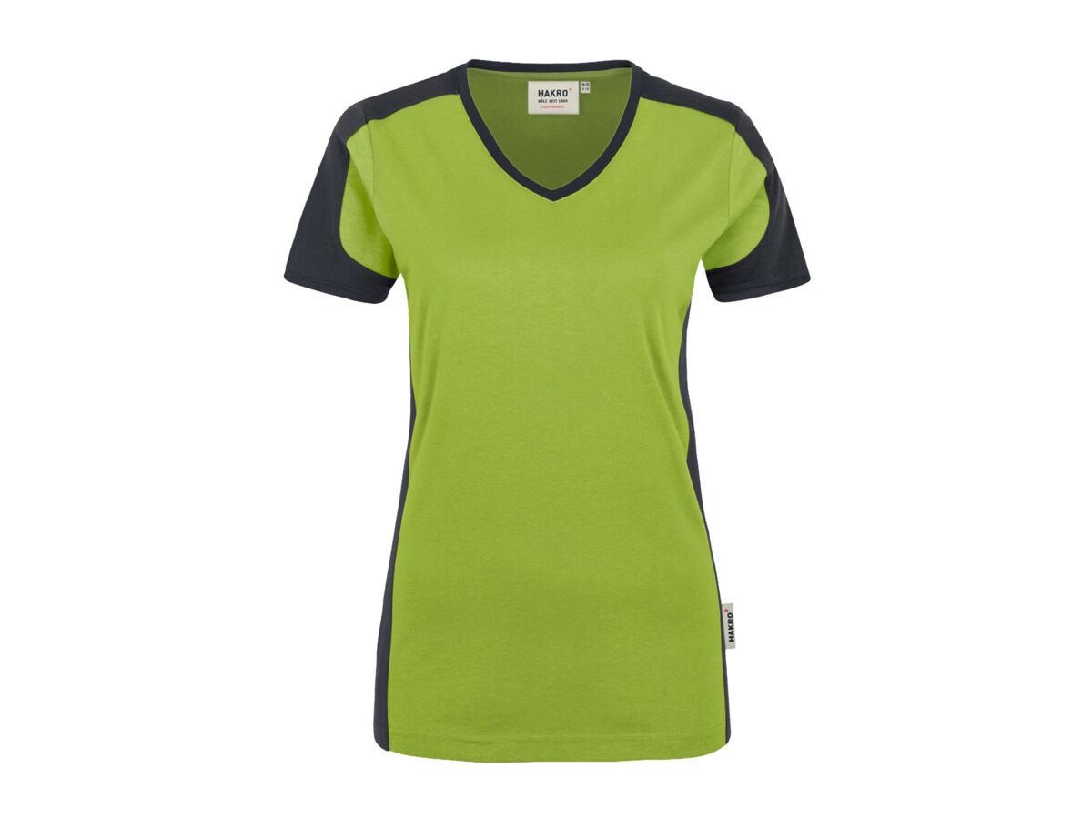 Damen-V-Shirt Contrast Performance - 50% Baumwolle, 50% Polyester, 160 g/m²